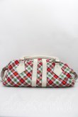 画像2: ヴィヴィアンウエストウッド 中古 / タータンチェックボストンバッグ  白  H-24-03-10-006-ba-IN-ZH (2)