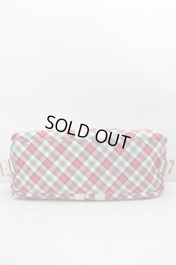 画像3: ヴィヴィアンウエストウッド 中古 / タータンチェックボストンバッグ  白  H-24-03-10-006-ba-IN-ZH (3)