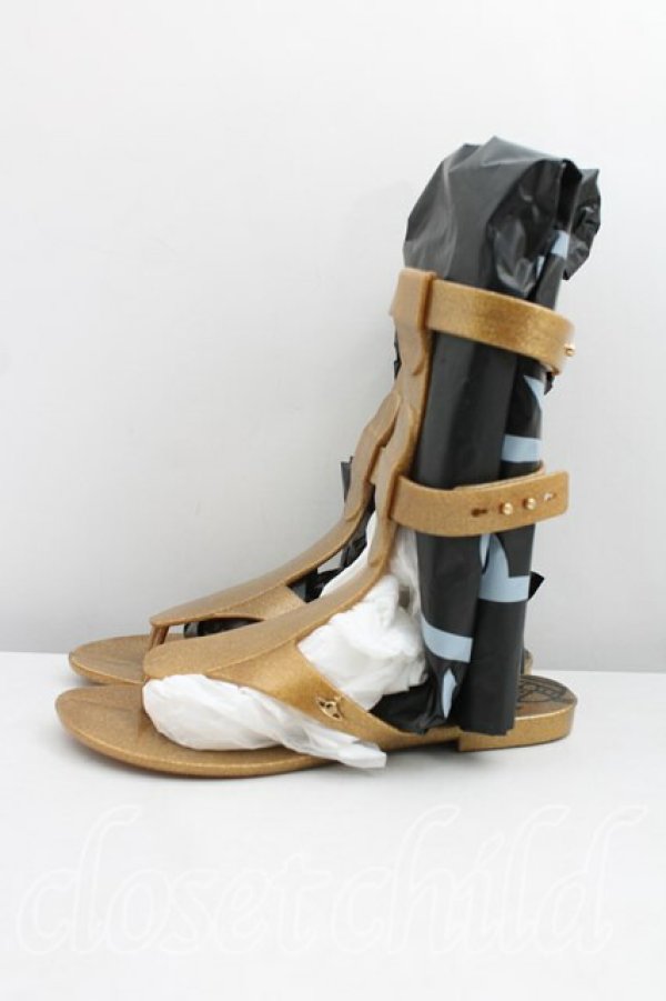 画像3: ヴィヴィアンウエストウッド×Melissa / グラディエーターサンダル 35/36 ゴールド  H-24-03-17-065-sh-OD-ZH (3)
