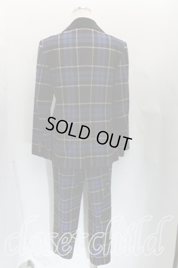 画像2: ヴィヴィアンウエストウッド 中古 / タータンチェックセットアップ 02 青  H-24-03-17-083-su-OD-ZH (2)