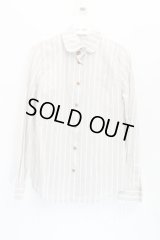 【USED】Vivienne Westwood / 単色オーブ刺繍ストライプシャツ ヴィヴィアンウエストウッド ビビアン1 灰 【中古】 H-24-03-24-086-bl-OD-ZH