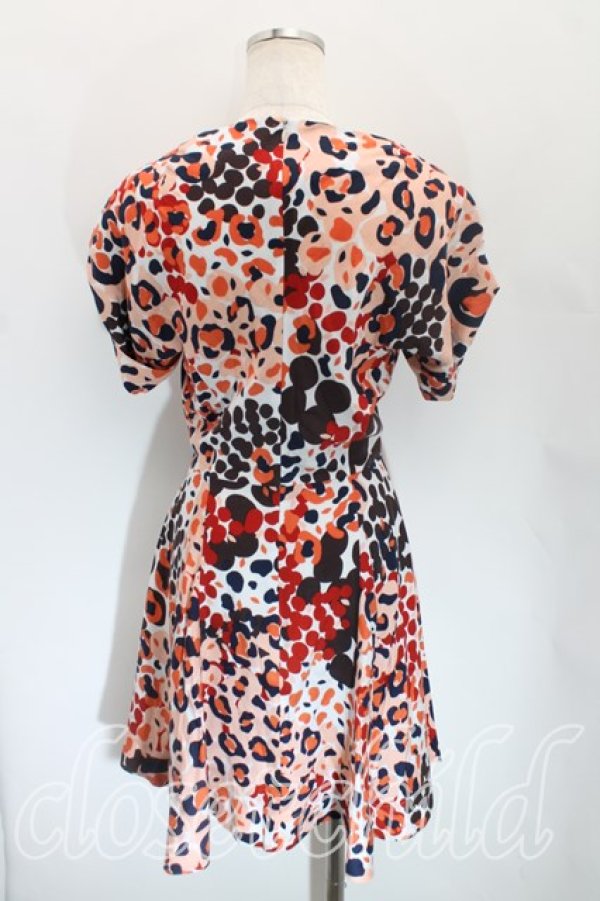 画像2: ヴィヴィアンウエストウッド 中古 / レオパードカモフラージュワンピース 2 赤  H-24-03-31-005-op-IN-ZH (2)