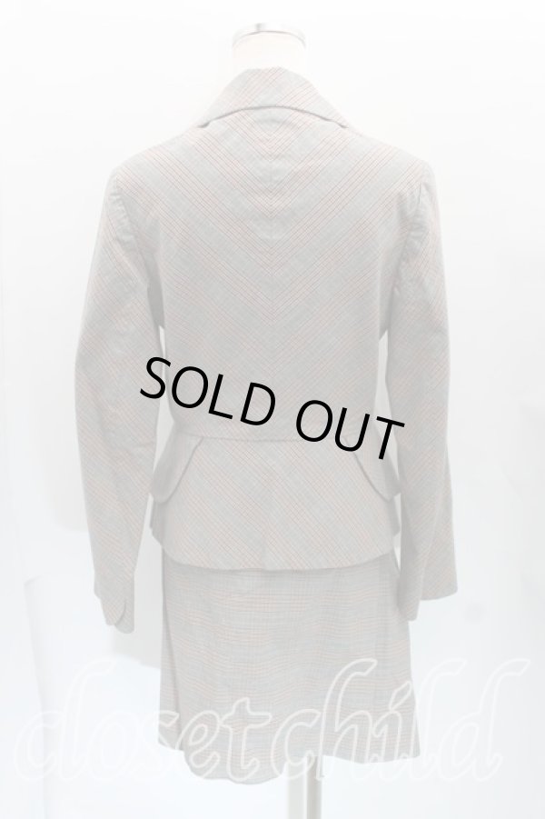 画像2: ヴィヴィアンウエストウッド 中古 / チェックベッティーナセットアップ 3/2 灰  H-24-04-14-149-su-OD-ZH (2)