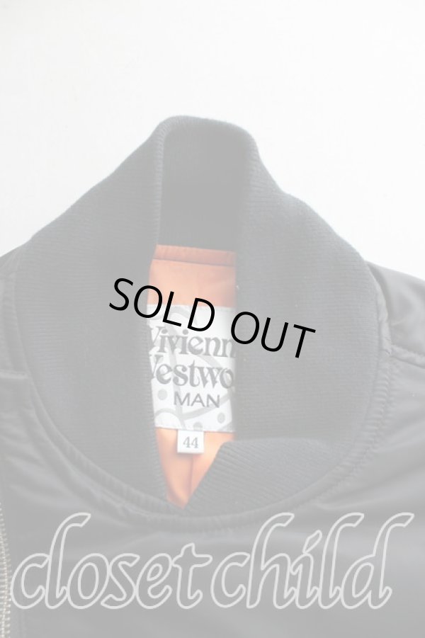 画像4: ヴィヴィアンウエストウッド MAN 中古 / MA-1ライダースブルゾン 44 黒  H-24-04-21-049-jc-OD-ZH (4)