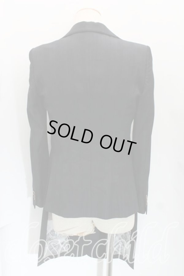 画像2: ヴィヴィアンウエストウッド MAN 中古 / 格子チェックフロントロングジャケット 44 黒  H-24-04-28-062-jc-IN-ZH (2)