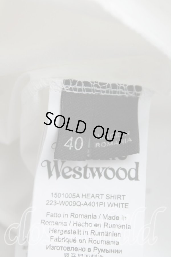 画像4: ヴィヴィアンウエストウッド 中古 / カラーオーブ刺繍ハリスLOVEシャツ 40 白  H-24-04-28-077-bl-IN-ZH (4)
