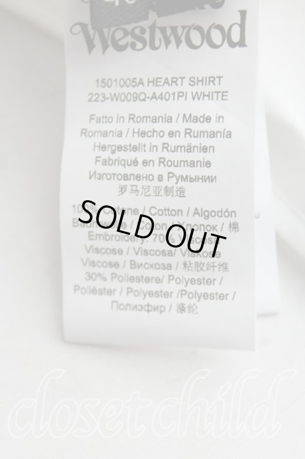 画像5: ヴィヴィアンウエストウッド 中古 / カラーオーブ刺繍ハリスLOVEシャツ 40 白  H-24-04-28-077-bl-IN-ZH (5)