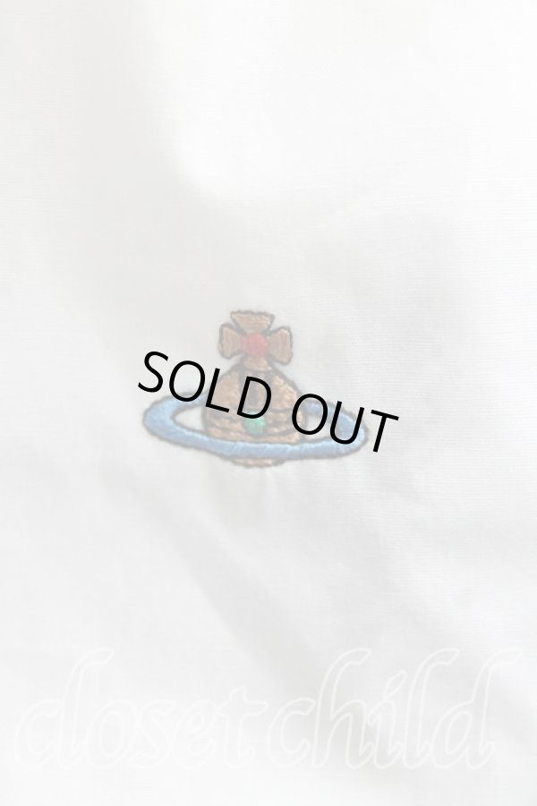 画像6: ヴィヴィアンウエストウッド 中古 / カラーオーブ刺繍ハリスLOVEシャツ 40 白  H-24-04-28-077-bl-IN-ZH (6)