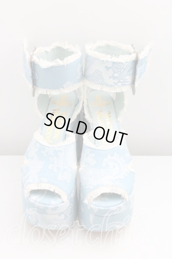 画像2: ヴィヴィアンウエストウッド 中古 / OLDE LONDONサンダル 23 青  H-24-06-30-011-sh-OD-ZH (2)