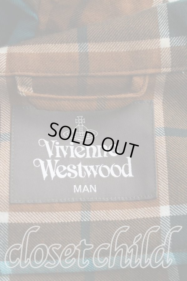 画像4: ヴィヴィアンウエストウッド MAN 中古 / タータンチェックギャザージャケット FREE 茶×緑  H-24-07-07-001-jc-IN-ZH (4)