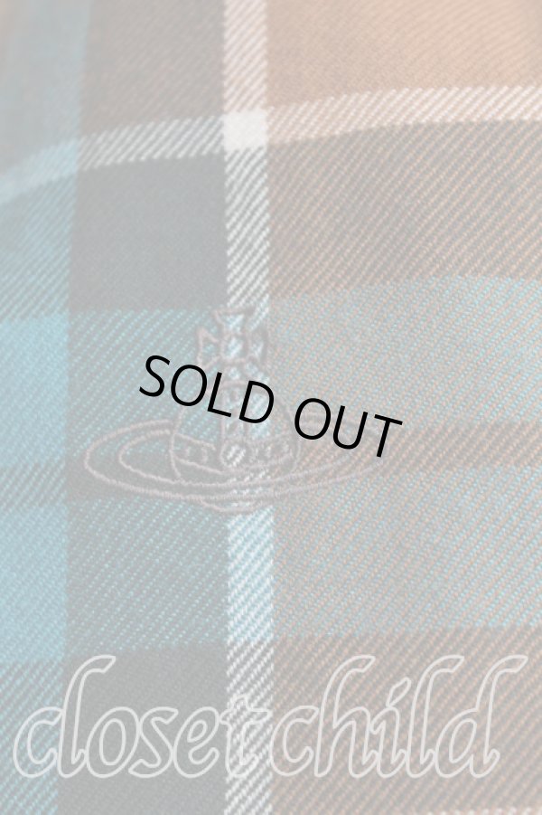 画像6: ヴィヴィアンウエストウッド MAN 中古 / タータンチェックギャザージャケット FREE 茶×緑  H-24-07-07-001-jc-IN-ZH (6)