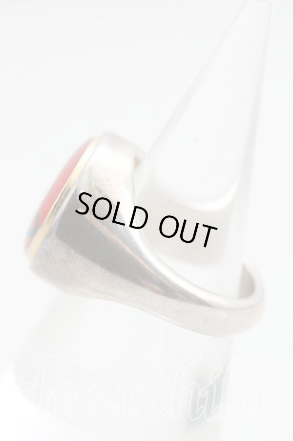 画像2: ヴィヴィアンウエストウッド 中古 / エナメルオーブボタンリング M シルバー×赤  H-24-07-07-137-rg-IN-ZH (2)