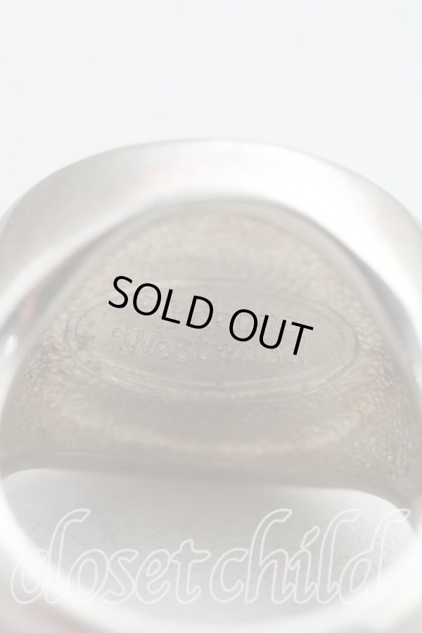 画像3: ヴィヴィアンウエストウッド 中古 / エナメルオーブボタンリング M シルバー×赤  H-24-07-07-137-rg-IN-ZH (3)