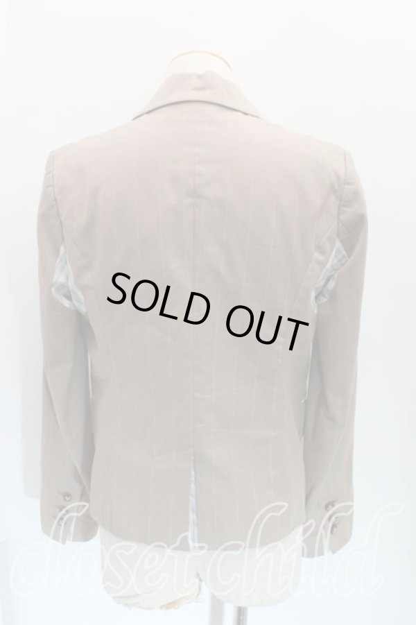 画像2: ヴィヴィアンウエストウッド MAN 中古 / ストライプ脇下切替ジャケット 44 茶  H-24-07-14-097-jc-IN-ZH (2)