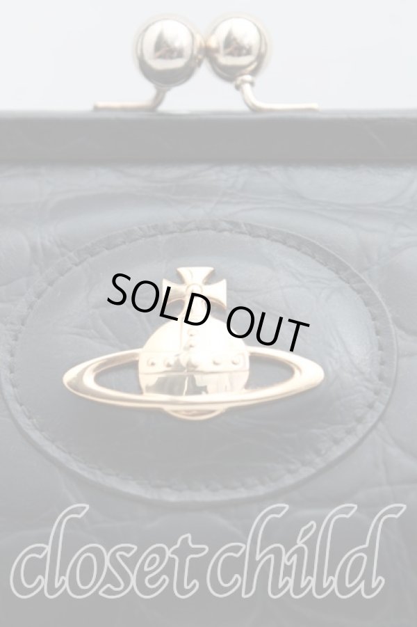 画像5: ヴィヴィアンウエストウッド 中古 / クロコガマ口ハンドバッグ  黒  H-24-08-04-040-ba-IN-ZH (5)