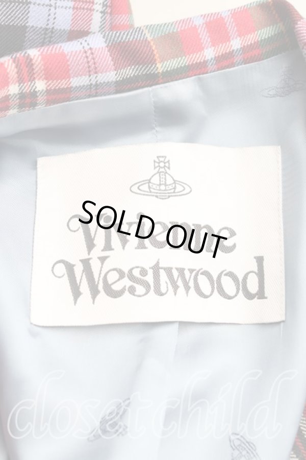 画像3: ヴィヴィアンウエストウッド 中古 / タータンチェックジャケット 48 紫×ピンク  H-24-08-11-005-su-IN-ZH (3)