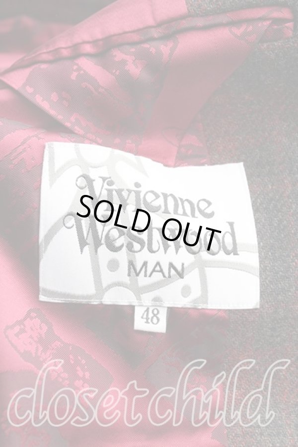 画像3: ヴィヴィアンウエストウッド MAN 中古 / タータンチェックウールジャケット 48 赤  H-24-08-25-005-jc-IN-ZH (3)