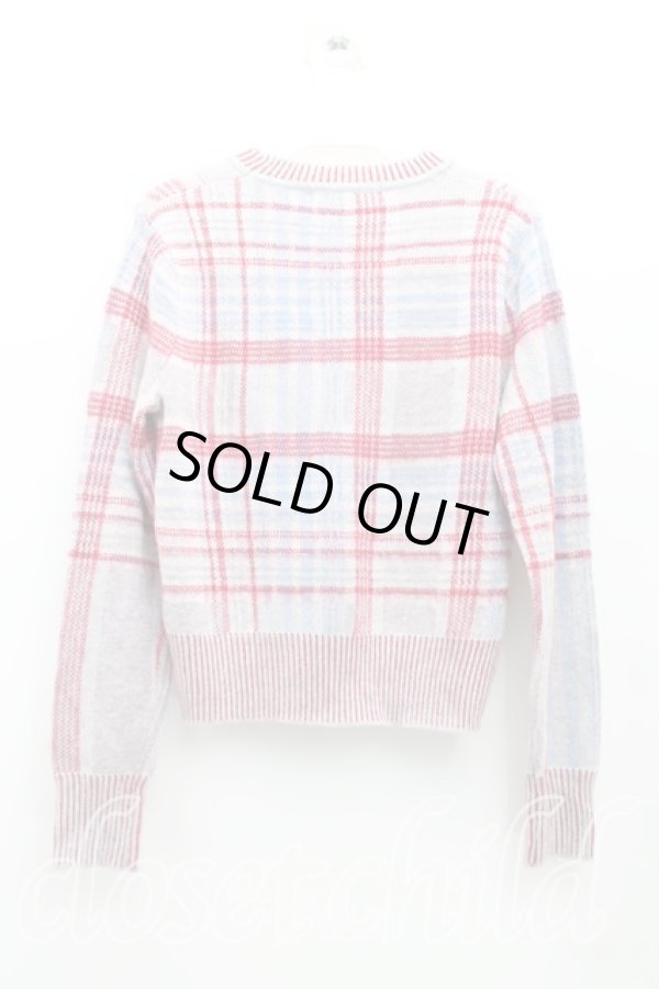 画像2: ヴィヴィアンウエストウッド 中古 / タータンチェックニット S 赤  H-24-09-08-035-to-OD-ZH (2)