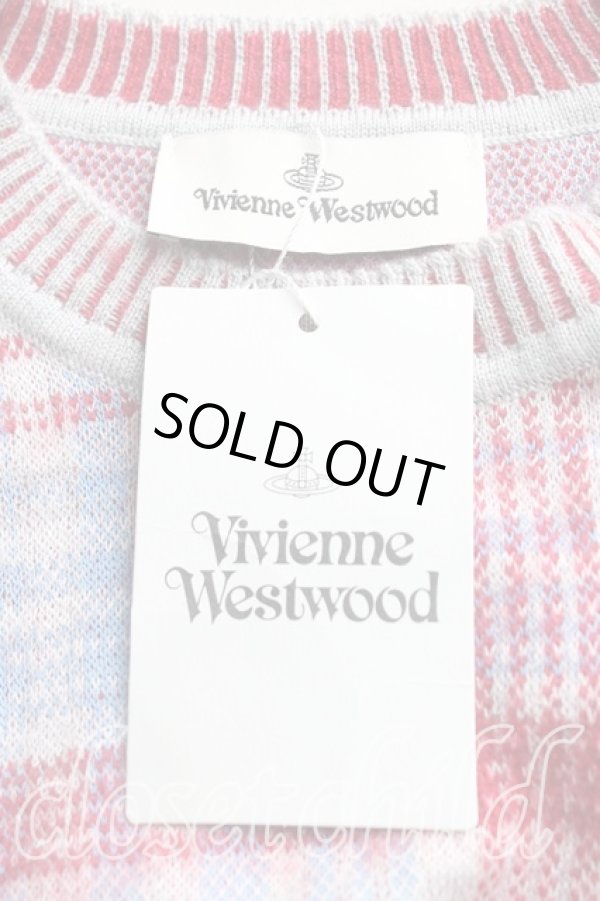 画像3: ヴィヴィアンウエストウッド 中古 / タータンチェックニット S 赤  H-24-09-08-035-to-OD-ZH (3)