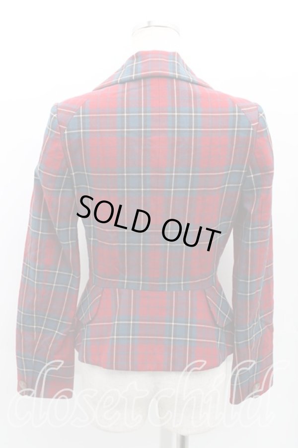 画像2: ヴィヴィアンウエストウッド 中古 / タータンチェックラブジャケット 1 赤  H-24-09-29-032-jc-OD-ZH (2)