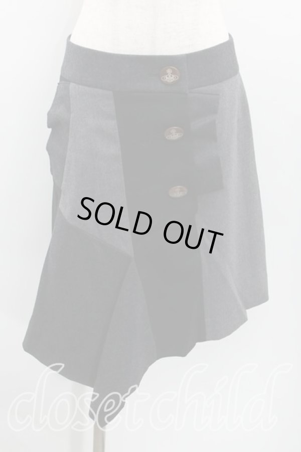 画像3: ヴィヴィアンウエストウッド 中古 / パッチワークセットアップ 2 黒×灰  H-24-10-20-023-su-IN-ZH (3)