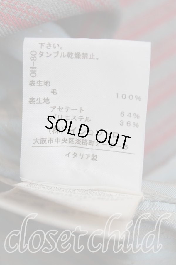 画像4: ヴィヴィアンウエストウッド 中古 / ストライプジャケット 38 灰x赤  H-24-10-20-003-jc-OD-ZH (4)