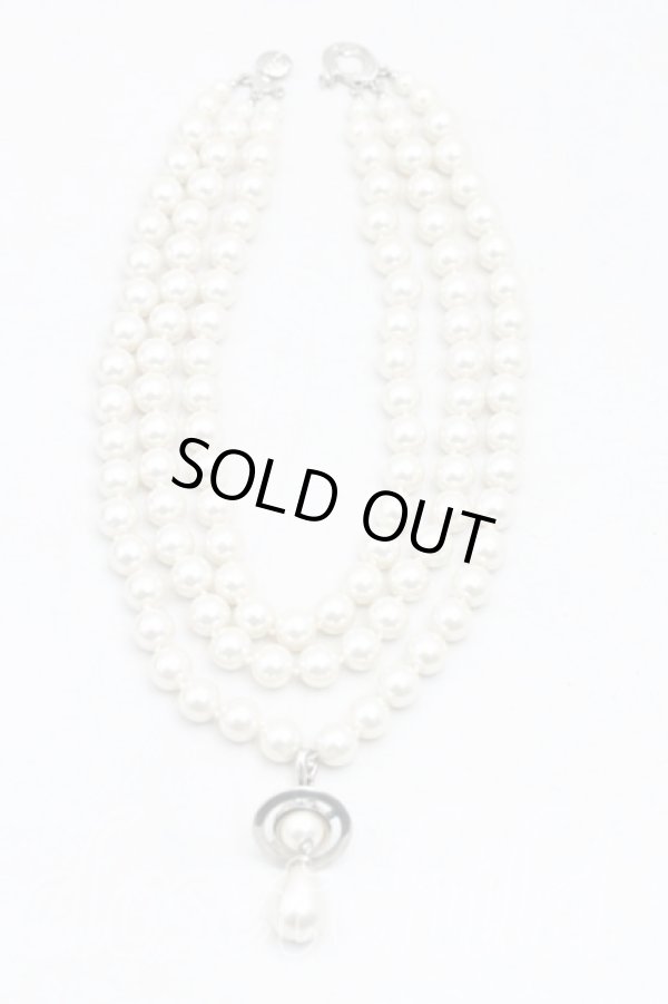 画像2: ヴィヴィアンウエストウッド 中古 / 3連パールドロップチョーカー  シルバー  H-24-10-20-050-nl-OD-ZH (2)