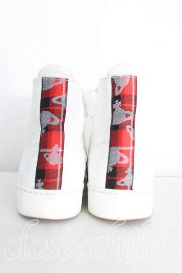 画像4: ヴィヴィアンウエストウッド MAN 中古 / スクイグルメンズハイカットスニーカー 40 白  H-24-10-27-030-sh-OD-ZH (4)