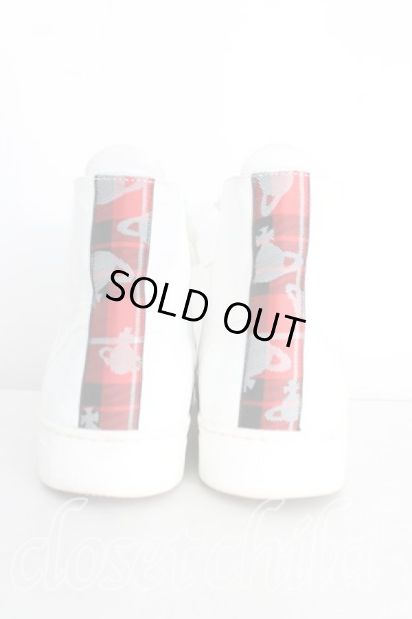 画像4: ヴィヴィアンウエストウッド MAN 中古 / スクイグルメンズハイカットスニーカー 40 白  H-24-10-27-030-sh-OD-ZH (4)