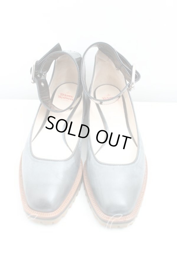 画像2: ヴィヴィアンウエストウッド 中古 / アンクルベルトレザーシューズ 39 黒  H-24-11-10-081-sh-IN-ZH (2)