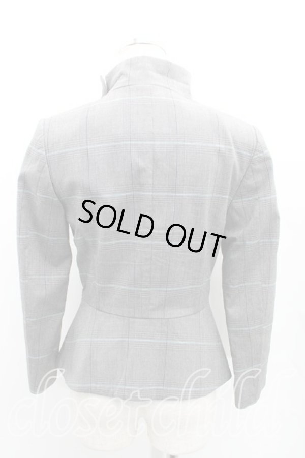 画像2: ヴィヴィアンウエストウッド 中古 / グレンチェックスタンドカラージャケット 01 灰  H-24-11-10-002-jc-IN-ZH (2)