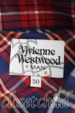 画像3: ヴィヴィアンウエストウッド MAN 中古 / タータンチェッククレリックシャツ 50 赤  H-24-11-10-016-bl-OD-ZH (3)
