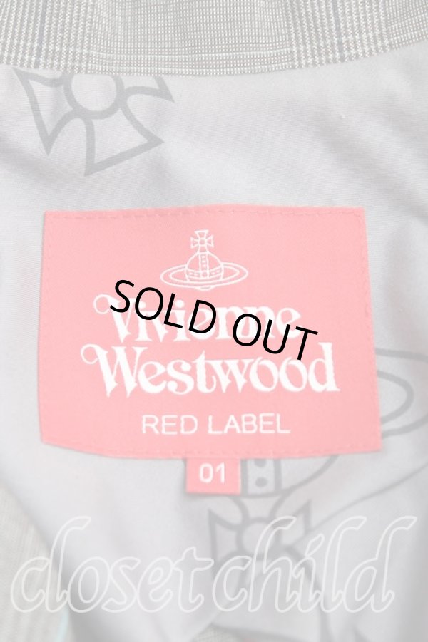 画像3: ヴィヴィアンウエストウッド 中古 / グレンチェックスタンドカラージャケット 01 灰  H-24-11-10-002-jc-IN-ZH (3)