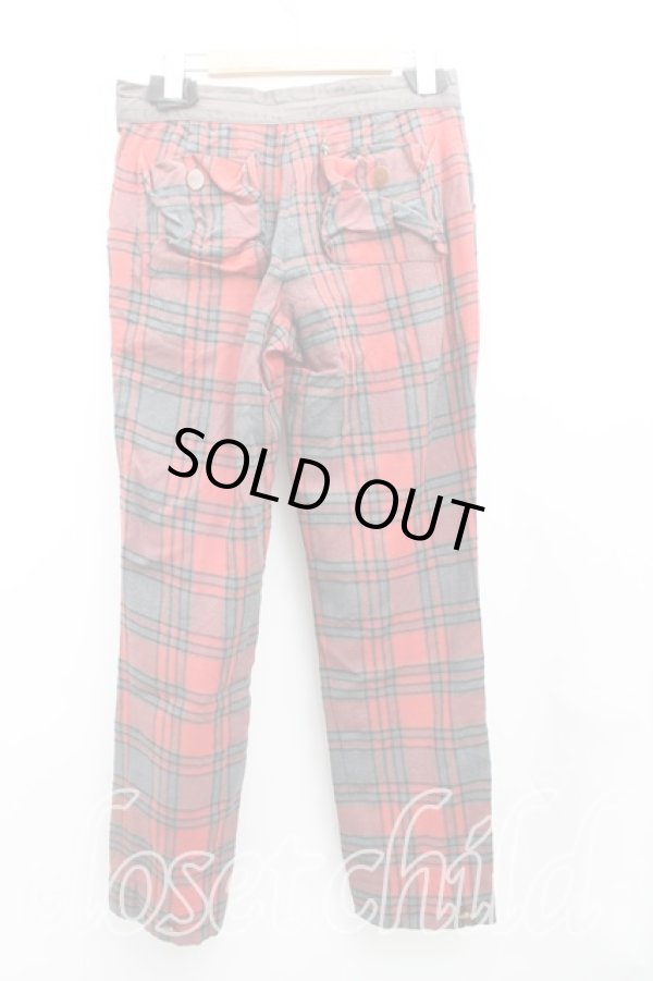画像2: ヴィヴィアンウエストウッド 中古 / タータンチェックパンツ 2 赤  H-24-11-17-066-pa-IN-ZH (2)