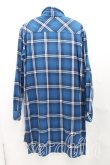 画像2: ANGLOMANIA 中古 / タータンチェックロングシャツ S 青  H-24-11-17-075-bl-IN-ZH (2)