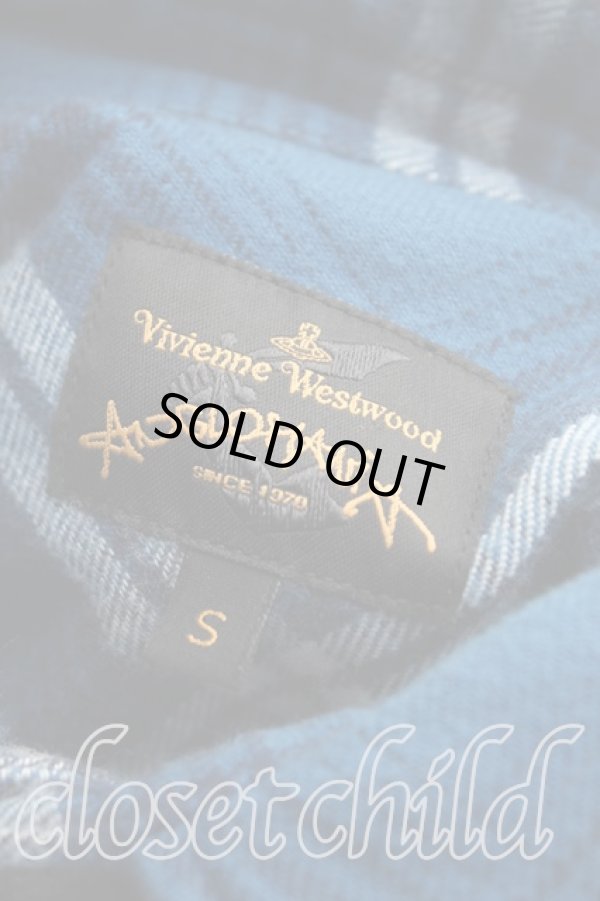 画像3: ANGLOMANIA 中古 / タータンチェックロングシャツ S 青  H-24-11-17-075-bl-IN-ZH (3)