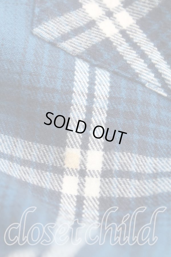 画像5: ANGLOMANIA 中古 / タータンチェックロングシャツ S 青  H-24-11-17-075-bl-IN-ZH (5)