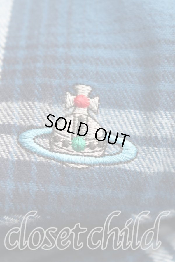 画像6: ANGLOMANIA 中古 / タータンチェックロングシャツ S 青  H-24-11-17-075-bl-IN-ZH (6)