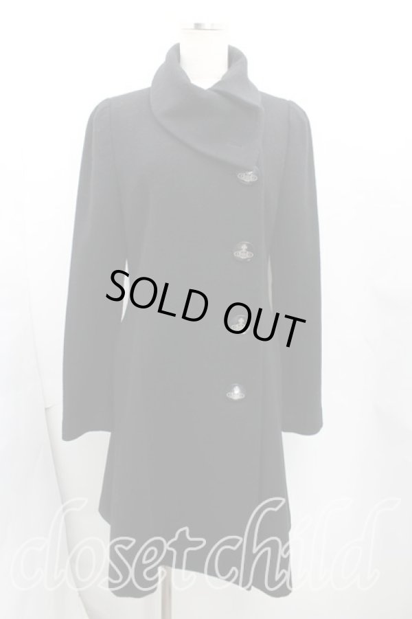 画像3: ヴィヴィアンウエストウッド 中古 / ハイネックサイドボタンコート 3 黒  H-24-11-17-094-co-IN-ZH (3)