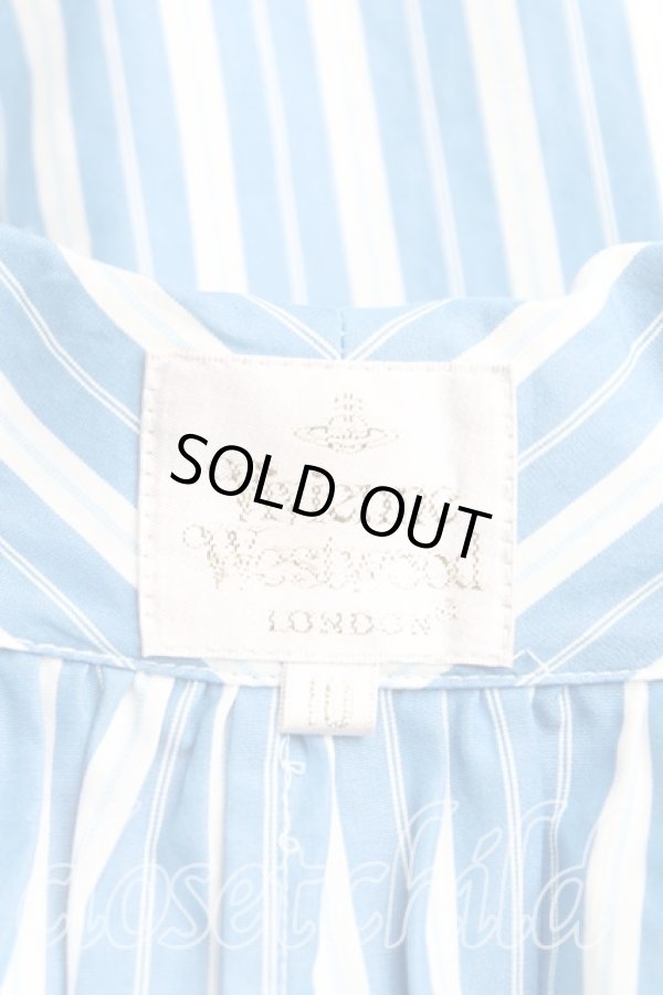 画像3: ヴィヴィアンウエストウッド 中古 / ストライプシャツワンピース UK10 青  H-24-11-24-004-op-IN-ZH (3)