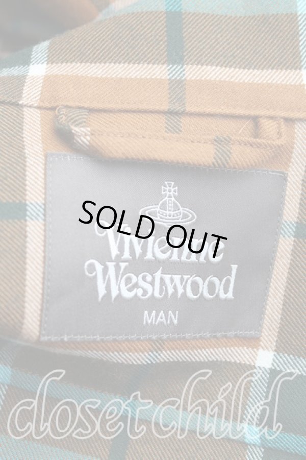 画像4: ヴィヴィアンウエストウッド MAN 中古 / タータンチェックリブ切替ジャケット FREE 茶×青  H-24-12-01-002-jc-IN-ZH (4)