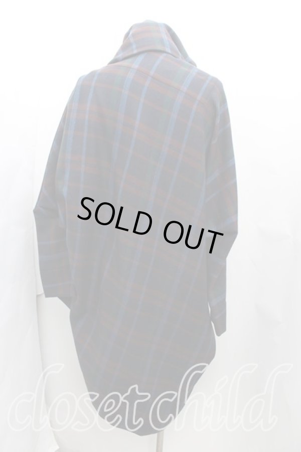 画像2: ヴィヴィアンウエストウッド MAN 中古 / タータンチェックケープコート FREE 紺  H-24-12-01-008-co-IN-ZH (2)