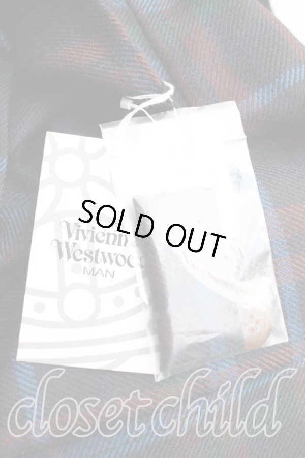 画像5: ヴィヴィアンウエストウッド MAN 中古 / タータンチェックケープコート FREE 紺  H-24-12-01-008-co-IN-ZH (5)