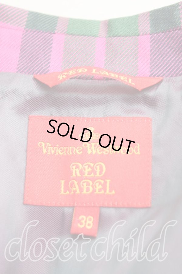 画像3: ヴィヴィアンウエストウッド 中古 / タータンチェックフロント変形ジャケット 38 ピンク  H-24-12-08-003-jc-IN-ZH (3)