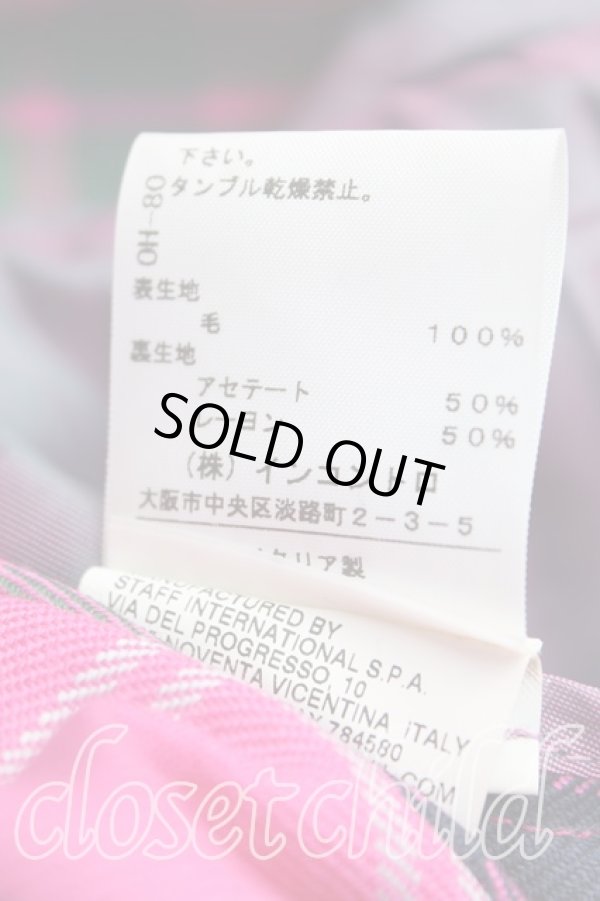 画像4: ヴィヴィアンウエストウッド 中古 / タータンチェックフロント変形ジャケット 38 ピンク  H-24-12-08-003-jc-IN-ZH (4)