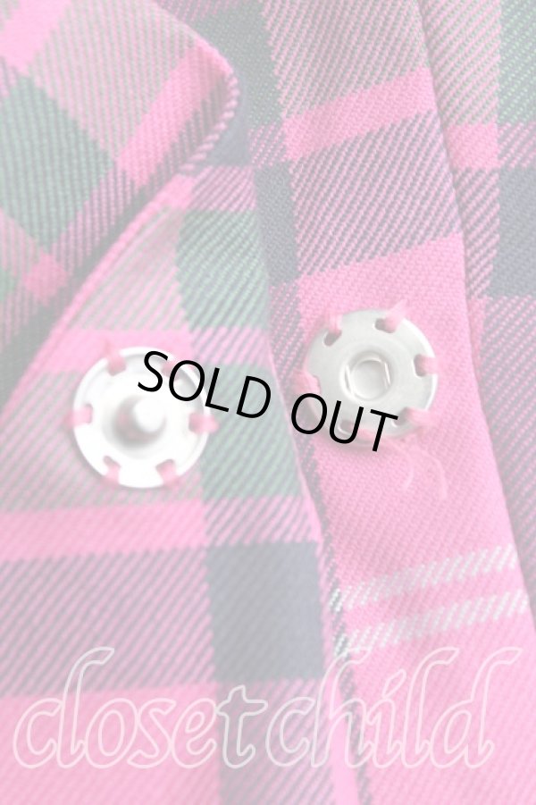 画像5: ヴィヴィアンウエストウッド 中古 / タータンチェックフロント変形ジャケット 38 ピンク  H-24-12-08-003-jc-IN-ZH (5)