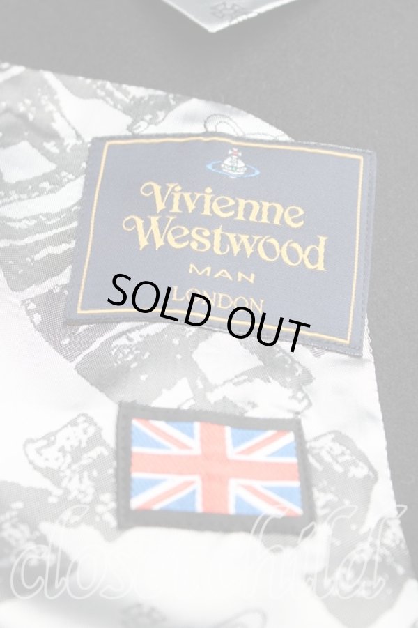 画像3: ヴィヴィアンウエストウッド MAN 中古 / レザー切替シングルコート 44 黒  H-24-12-08-008-co-IN-ZH (3)