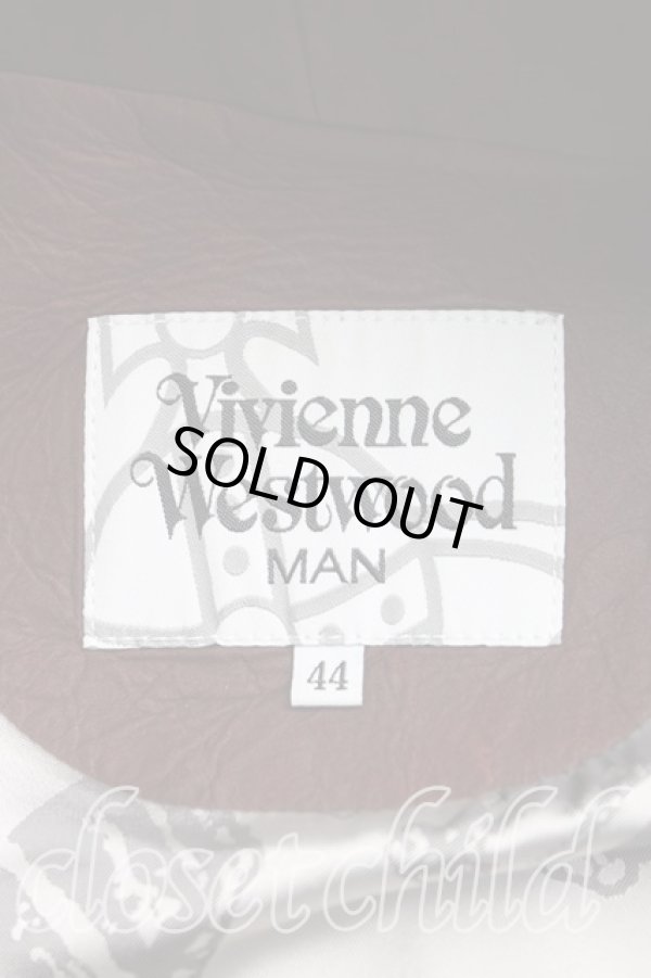 画像4: ヴィヴィアンウエストウッド MAN 中古 / レザージャケット 44 茶  H-24-12-08-001-jc-IN-ZH (4)