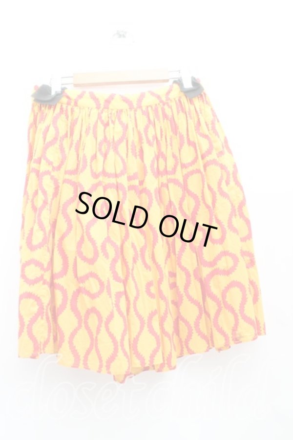 画像2: Worlds End 中古 / スクイグルキュロットパンツ I 黄色×赤  H-24-12-08-015-pa-IN-ZH (2)