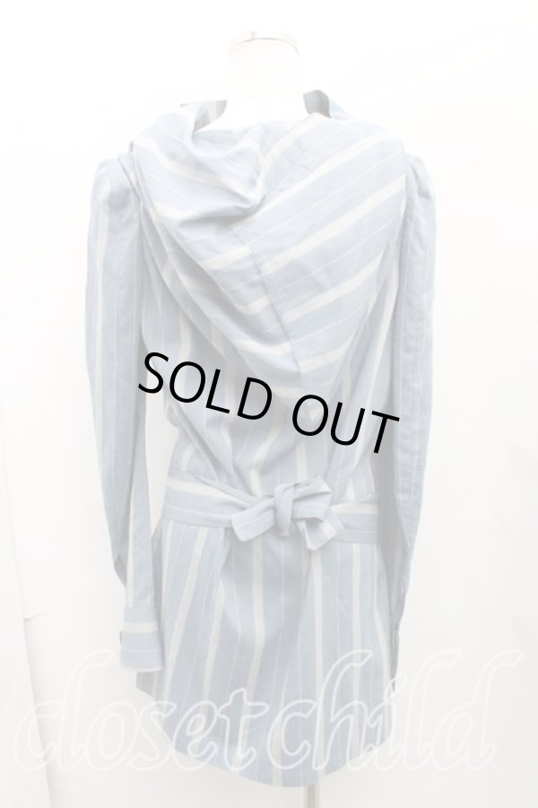 画像2: ヴィヴィアンウエストウッド 中古 / ストライプワンピース UK10 水色  H-24-12-15-024-op-IN-ZH (2)